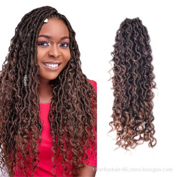 Solid Color Ombre River Goddess Locs With Curly Ending Faux Locs Crochet Braids South Africa Synthetic Bohemian Braiding Twists